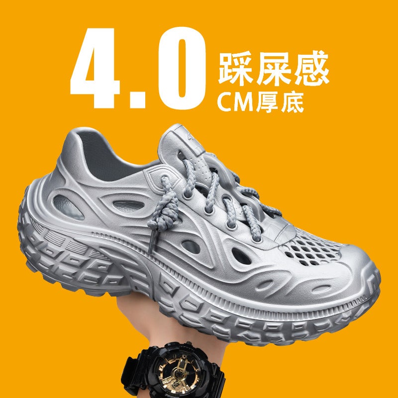 Heel Slippers Summer Outwear Driving Dual-Use New Beach Sandals Men'S Thick Sole Shoes For Couple - Image 2